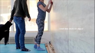 Hot redhead cheating wife standing sex