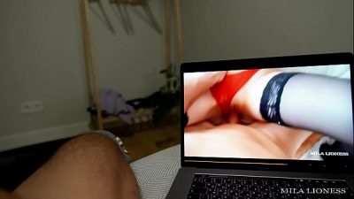 Stepmom caught her stepson jerking off and sucked a dick. Cum on my face. Filled with cum