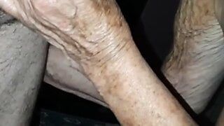 visited my very old aunt again, great saggy tits, hairy pussy