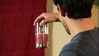 Dude sneaks his cum into brunettes brew then gives her fuck and a facial